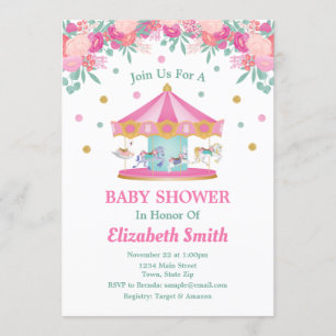 Invitation Baby shower de carrousel Merry Go Round