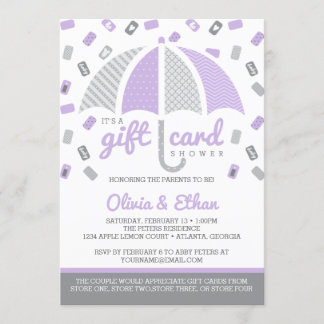 Invitation Baby shower de carte cadeau, violet, gr