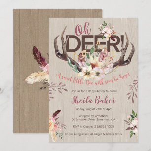 Invitation Baby shower de cerfs - Antlers Invitati