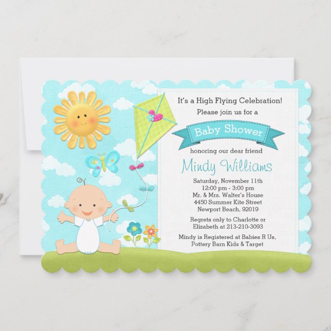 Invitation Baby shower de cerfs Blue Boy (Devant)