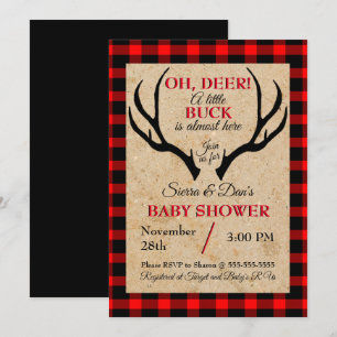 Invitation Baby shower de cerfs Buck Boy