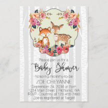 Baby shower de cerfs communs et de Fox de bébé de