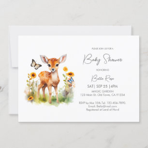 Invitation Baby shower de cerfs d'animaux de bois