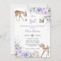 Baby shower de cerfs d'animaux de bois floraux pou