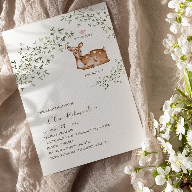 Invitation Baby shower de cerfs de bois (Créateur téléchargé)