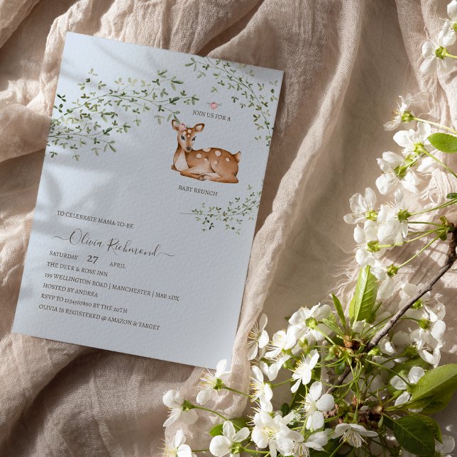 Invitation Baby shower de cerfs de bois (Créateur téléchargé)