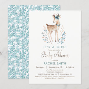 Invitation Baby shower de cerfs de bois