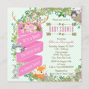 Invitation Baby shower de cerfs de bois