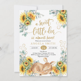 Invitation Baby shower de cerfs de tournesol