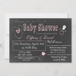 Invitation Baby shower de Chalkboard rose Couple