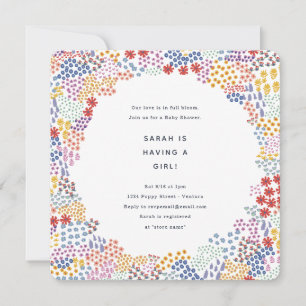 Invitation Baby shower de champ de fleurs