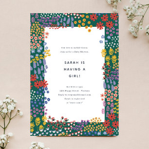 Invitation Baby shower de champ de fleurs
