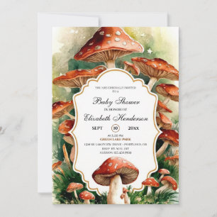 Invitation Baby shower de champignon Boho modifiable