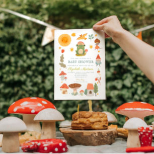 Invitation Baby shower de champignon de la grenouille des boi