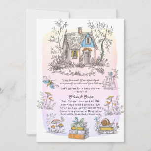Invitation Baby shower de champignon Woodland Cottagecore