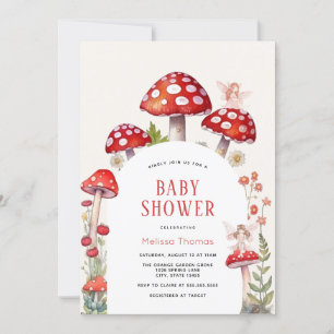 Invitation Baby shower de champignons des bois