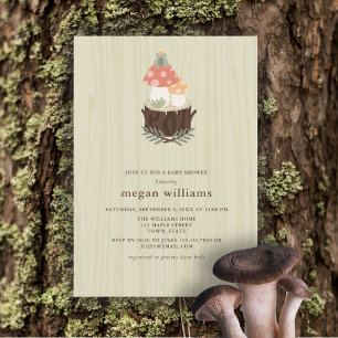 Invitation Baby shower de champignons mignons