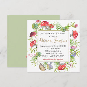 Invitation Baby shower de champignons sauvages