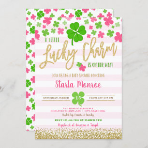 Invitation Baby shower de charme chanceux de la Saint Patrick