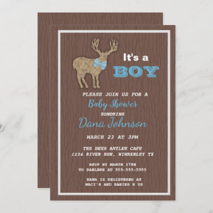 Invitation Baby shower de chasse aux cerfs
