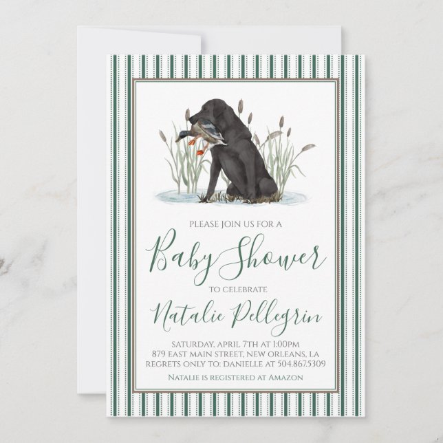 Invitation Baby shower de chasseur de canard du sud de Preppy (Devant)