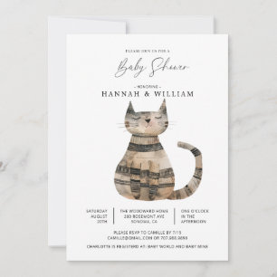 Invitation Baby shower de chat mignon