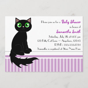 Invitation Baby shower de chats Cute Kitty - Viole