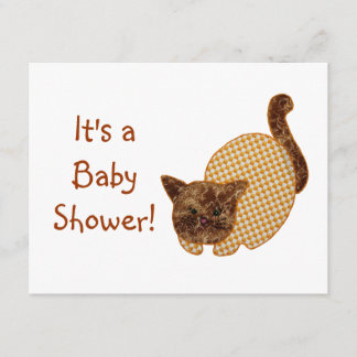 Invitation Baby shower de chats jaunes de style champêtre