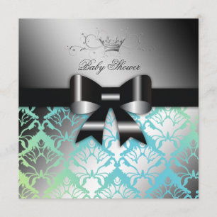 Invitation Baby shower de chaudière noir à chevalet noir à ch