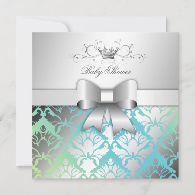 Invitation Baby shower de chaux turquoise de la boue de Shimm (Devant)