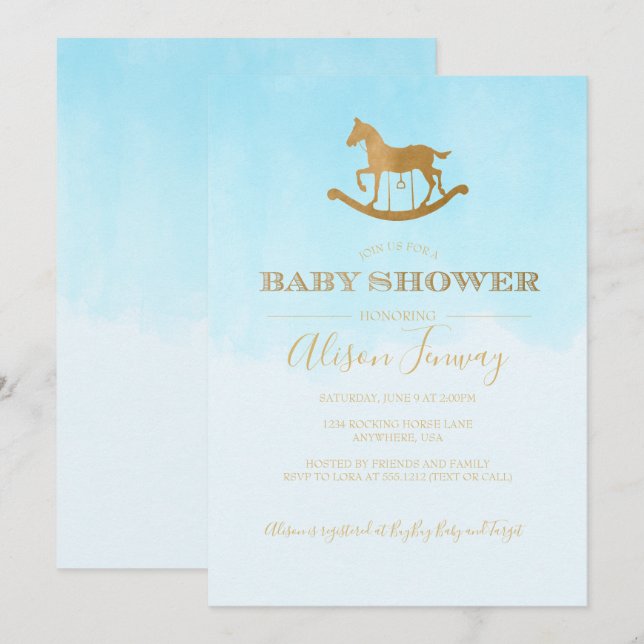 Invitation Baby shower de Cheval-Roche (Devant / Derrière)