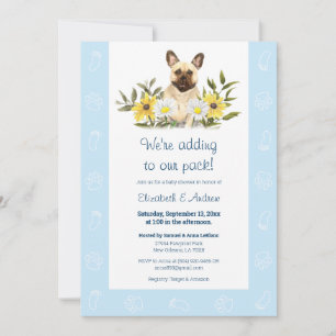 Invitation Baby shower de Chien à Chien Bleu Français
