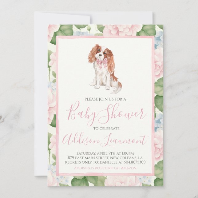 Invitation Baby shower de chien chiot (Devant)