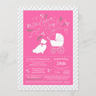 Invitation Baby shower de Chien de Poméranie