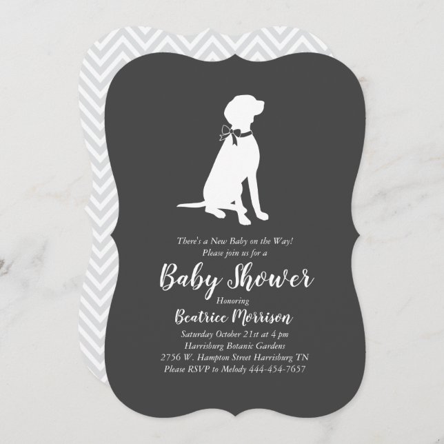 Invitation Baby shower de Chien de Vizsla Neutralité hommes-f (Devant / Derrière)
