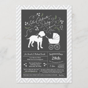 Invitation Baby shower de Chien Mastiff