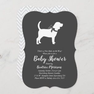 Invitation Baby shower de chiens Beagles non sexiste