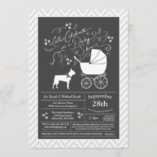 Invitation Baby shower de chiens de Boston Terrier