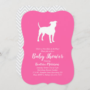 Invitation Baby shower de chiens Terrier du Staffordshire amé