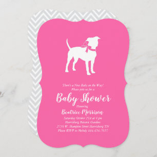 Invitation Baby shower de chiens Terrier du Staffordshire amé