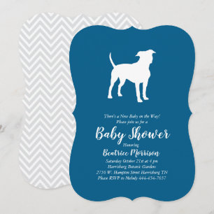 Invitation Baby shower de chiens Terrier du Staffordshire amé