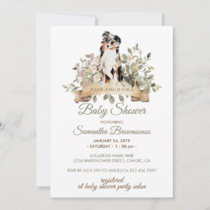 Invitation Baby shower de chiot australien