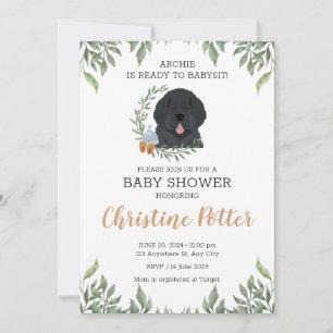 Invitation Baby shower de chiot de Terre-Neuve