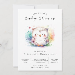 Invitation Baby shower de Chouette aux arbres classiques