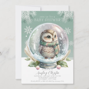 Invitation Baby shower de Chouette d'hiver Garçon