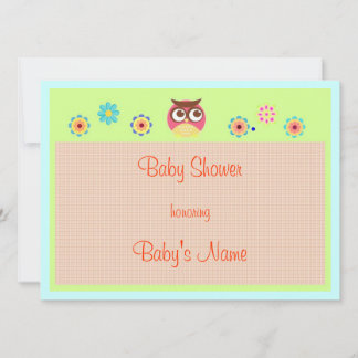 Invitation Baby shower de chouette et de fleurs