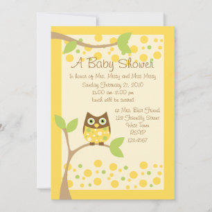Invitation Baby shower de Chouette Jaune
