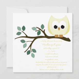 Invitation Baby shower de Chouette Jaune