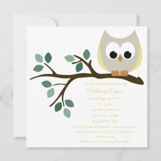 Invitation Baby shower de Chouette Jaune