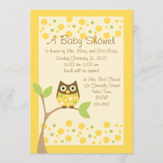 Invitation Baby shower de Chouette Jaune